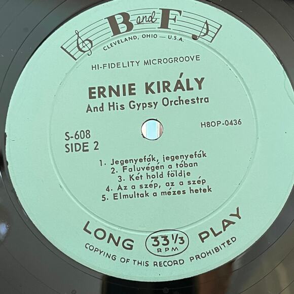 Ernie Király And His Gypsy Orchestra 20 Hungarian Dance Csárdás LP 1957 B&F S608 - Picture 5 of 7